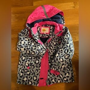 Mini Boden Leopard Print All weather waterproof jacket for everyday & skiing